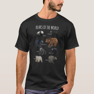 Björnar i World Panda Polar Grizzly Black Cute T Shirt