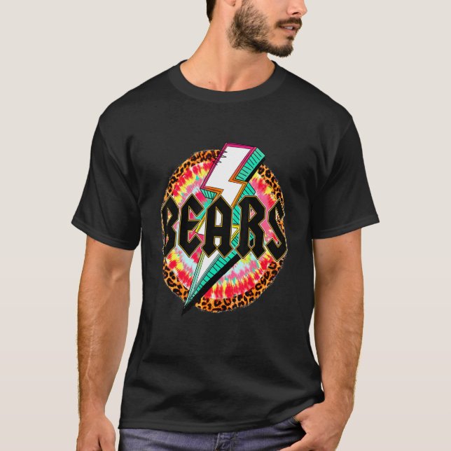 Björnar Idrottsanda Maskot Leopard Blixt T Shirt (Framsida)