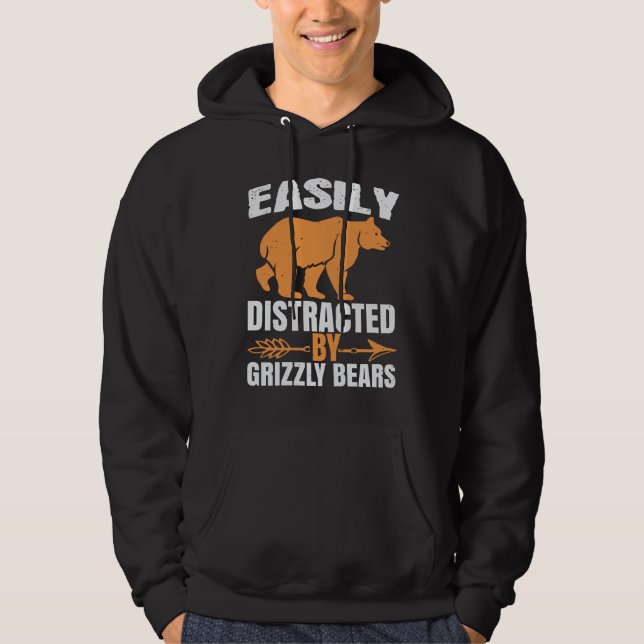 Björnar - lätt utspridda av grizzlybjörnar hoodie (Framsida)