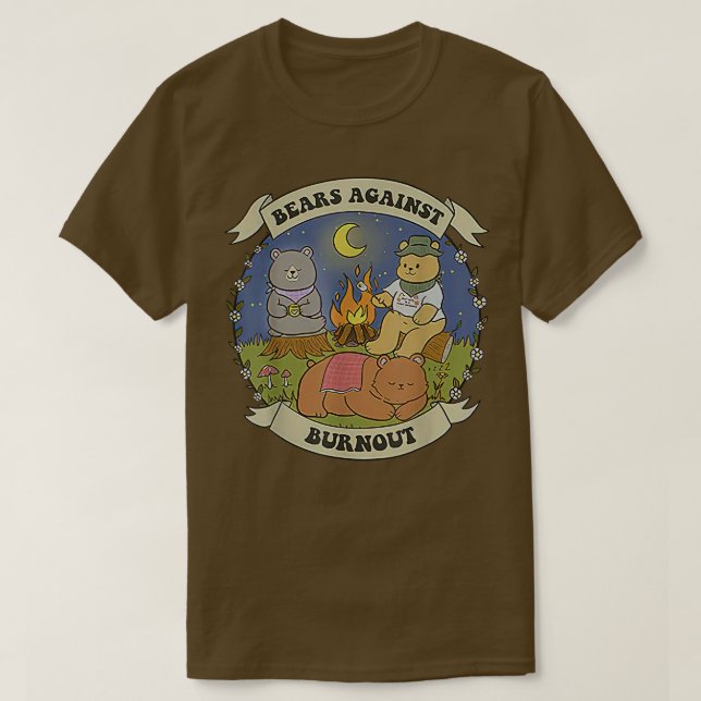 Björnar mot Burnout Campfire T Shirt (Design framsida)