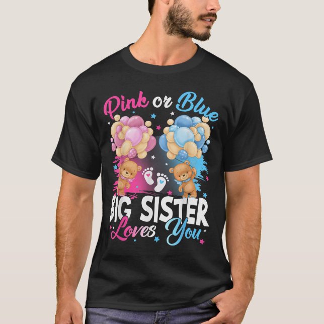 Björnar NK eller Blue Big Sister Kärlek Gender Rev T Shirt (Framsida)
