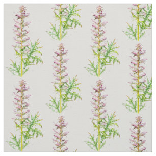 Björnar, vitblommor, rosorna, vattenfärgsvävnad tyg