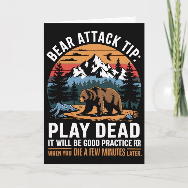 Björnattack Tips Spela Död Rolig Camping Vandring  Kort (Framsida)