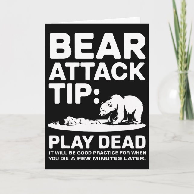 Björnattack Tips Spela Död Rolig Camping Vandring  Kort (Framsida)
