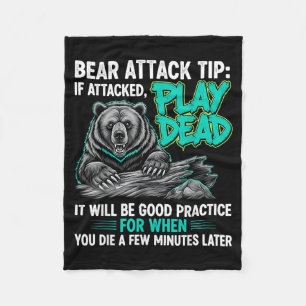 Björnattack Tips Spela Död Roligt Mörk Humor Fleecefilt