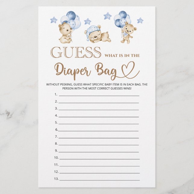 Björnbabyduscha det som finns i papperspåsen (Framsida)