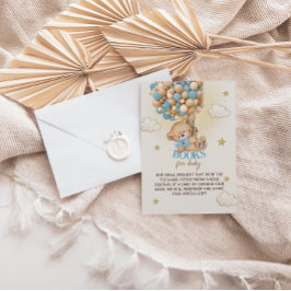 Björnballonger Blå böcker för baby shower Tilläggskort