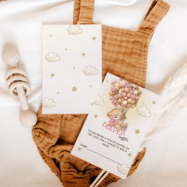 Björnballonger Blöja Lotteri Boho Rosa Tilläggskort