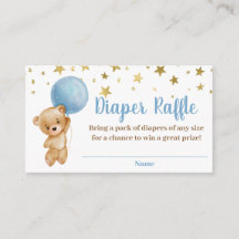 Björnballonger - Diaper Raffle Card