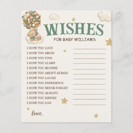 Björnballonger Grönt Önskemål för Baby