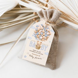 Björnballonger Kan Knappast Vänta Pojke Baby Showe Presentetikett