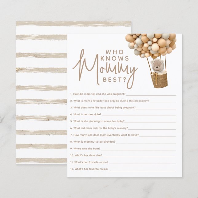 Björnballonger Modern Gender neutrra spelspel (Fram/baksida)