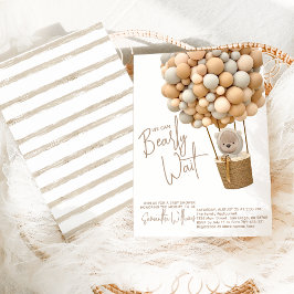 Björnballonger Modern könsneutral babyvisningsprog Inbjudningar