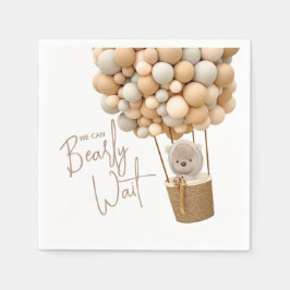 Björnballonger Modern könsneutral babyvisningsprog Pappersservett
