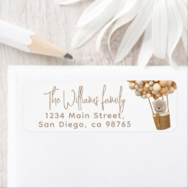 Björnballonger Modern könsneutral babyvisningsprog Returadress Etikett