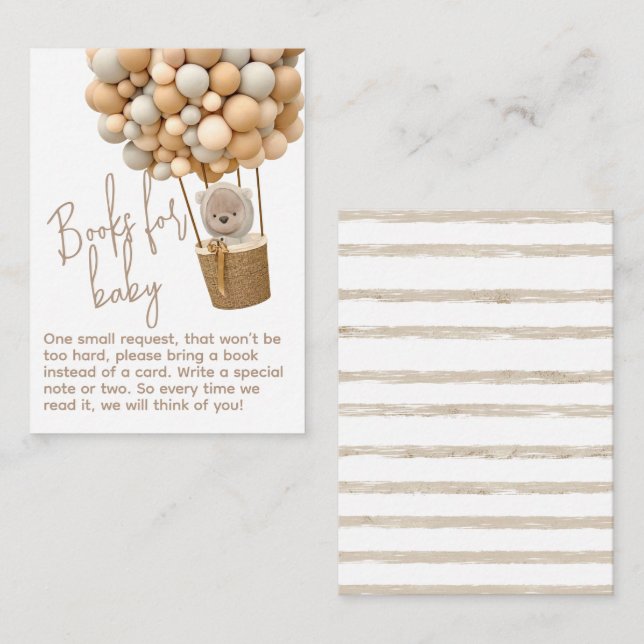 Björnballonger Modern könsneutral babyvisningsprog Tilläggskort (Fram/baksida)