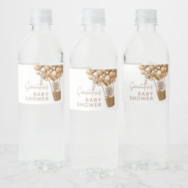 Björnballonger Modern könsneutral babyvisningsprog Vattenflaskor Etikett