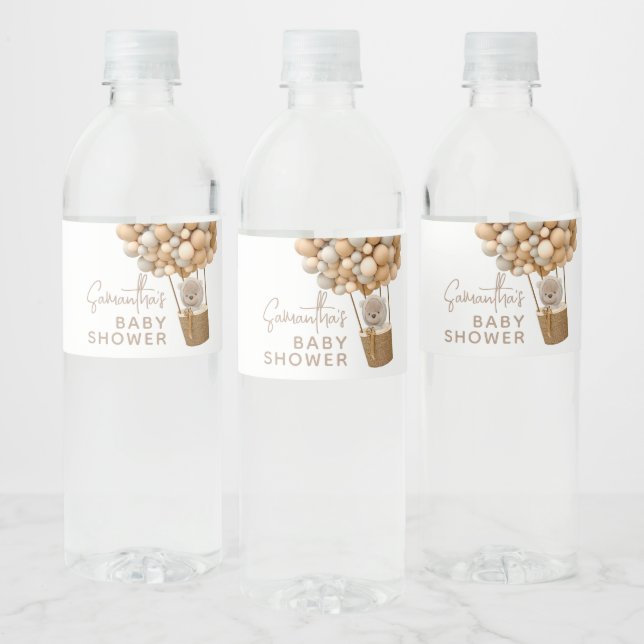 Björnballonger Modern könsneutral babyvisningsprog Vattenflaskor Etikett (Flaskor)