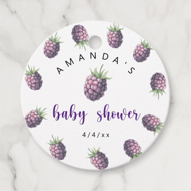 Björnbär - Babydusch Gåvor Etiketter (Framsida)