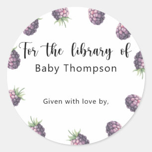 Björnbär - Bokmärke för baby shower, böcker för be Runt Klistermärke