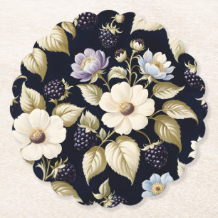 Björnbär och blommor underlägg papper