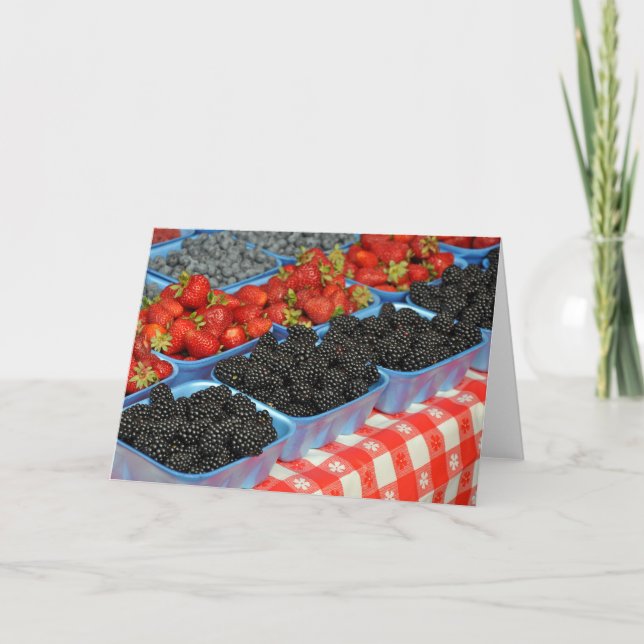 Björnbär och jordgubbar kort (Framsida)