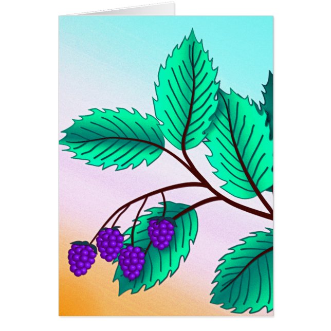 Björnbär på gren OBS kort (Framsidan)