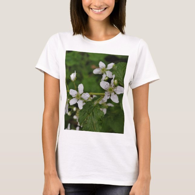 Björnbärblommar T Shirt (Framsida)