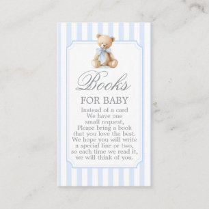Björnbarnvakt för baby shower pojke böcker för beb tilläggskort