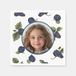 Björnbärsfoto och namn Papper plåt för Anpassnings Pappersservett