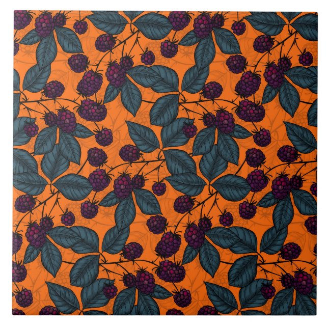 Björnbärshandtagen mönster kakelplatta (Framsidan)