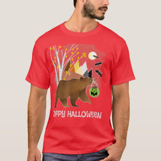 Björnbergen i happy halloween Birch Träd Fa T Shirt