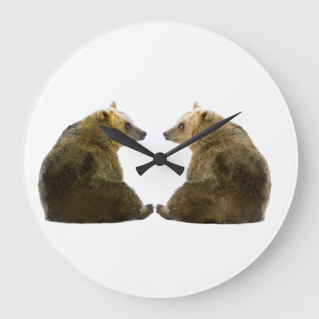 Björnbild för Round-Large-Wall-Clock Stor Klocka (Framsida)