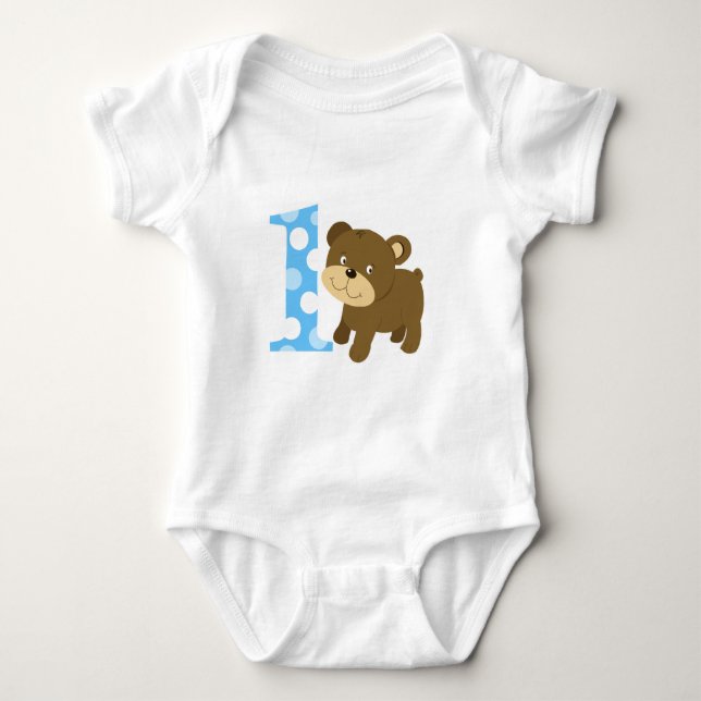 Björnbjörn 1:a födelsedag... Jag är en Bodykostym T Shirt (Framsida)