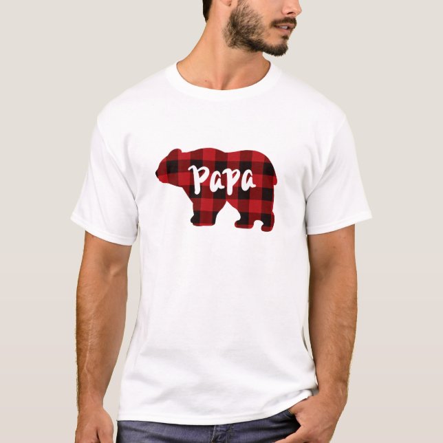 Björnbjörn - rödsvart bläckfisk t shirt (Framsida)