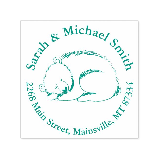 Björnbjörnsskor Skogsdjur Självfärgande Stämpel (Design)