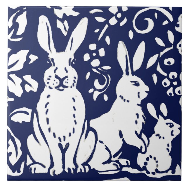 Björnblå Björnvitbjörn Unge Woodland Animal Trivet Kakelplatta (Framsidan)