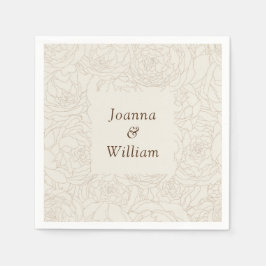 Björnblankor från Beige personlig elegant bröllop Pappersservett