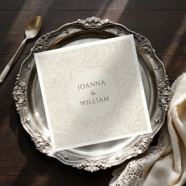 Björnblankor från Beige personlig elegant bröllop Pappersservett