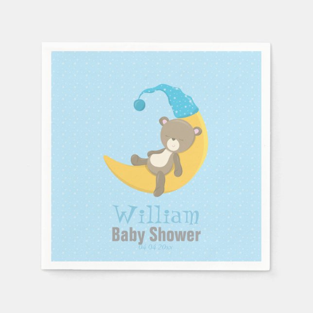 Björnblåstömning baby på Måne II Pappersservett (Framsidan)