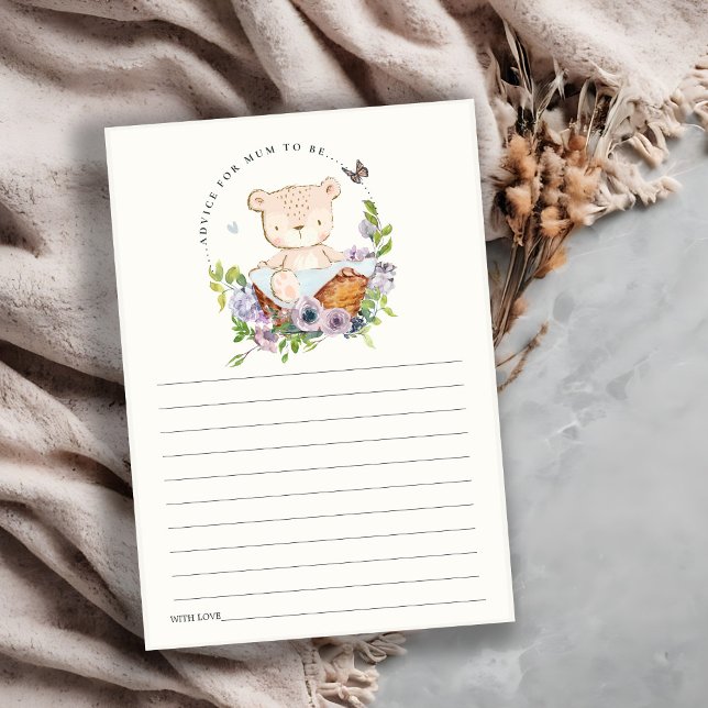 Björnblomma i Basket för babyskor i Morsa Tilläggskort (Skapare uppladdad)