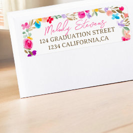 Björnblommor, ängsgröda studenten returadress etikett