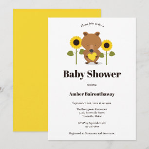 Björnblommor, babyskor - inbjudan