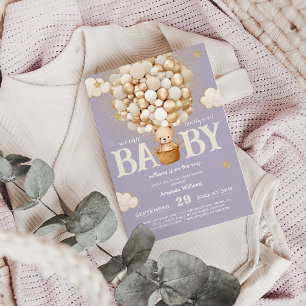 Björnbollar knappt väntar flicka Baby Shower Inbjudningar