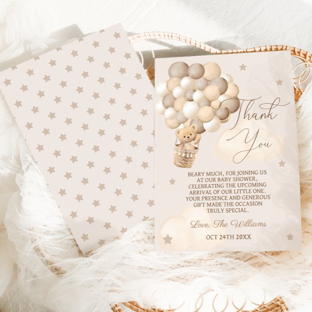 Björnbubblor Barly Wait Baby Shower Tack Kort (Skapare uppladdad)