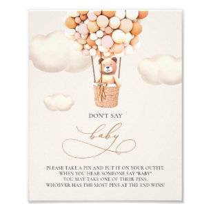 Björnbubblor - säg inte BABY - Underteckna Fototryck