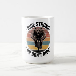 Björncykling Vintage Solnedgång Cykeldesign Kaffemugg
