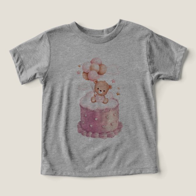Björndags Bear Bash: Balloon Firande T Shirt (Design Framsida)