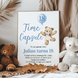Björndags Bear Blue Balloon Time Capsule Poster