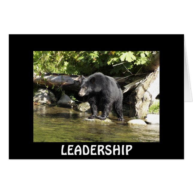 Björndesign för djur- och viltlevande bärare hälsningskort (Framsidan Horizontal)